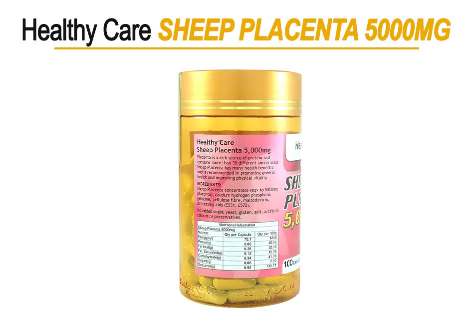 Thành phần của viên uống nhau thai cừu Úc Healthy Care Sheep Placenta