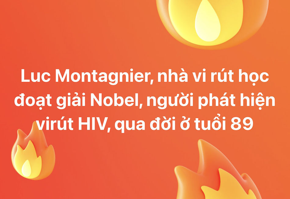 Luc Montagnier, nhà vi rút học đoạt giải Nobel, người phát hiện virút HIV, qua đời ở tuổi 89