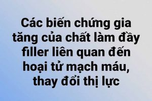 Các biến chứng gia tăng của chất làm đầy filler liên quan đến hoại tử mạch máu, thay đổi thị lực