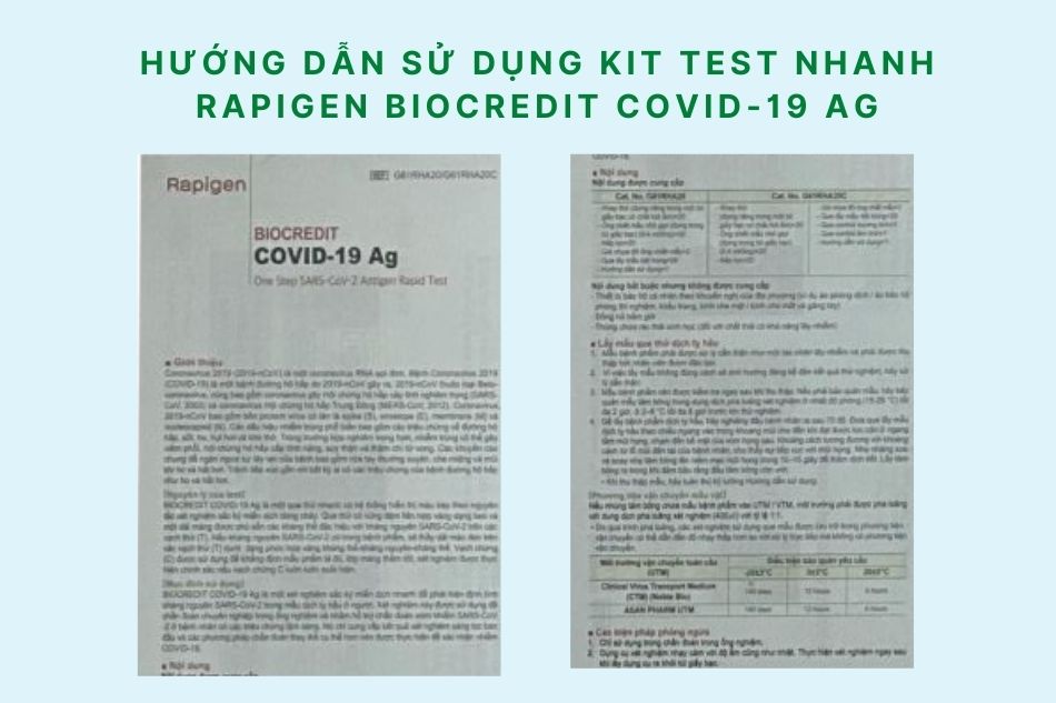 hướng dẫn sử dụng kit test nhanh Rapigen Biocredit covid-19 Ag