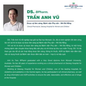 DS. Trần Anh Vũ - Khoa Dược, Bệnh viện Phụ sản-Nhi Đà Nẵng