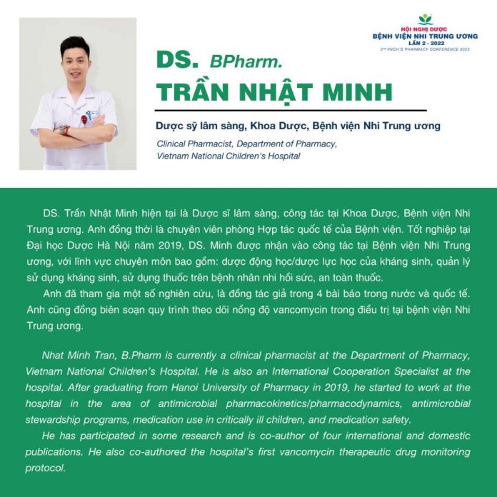 DS. Trần Nhật Minh - Khoa Dược, Bệnh viện Nhi Trung ương