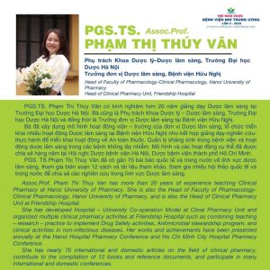 PGS.TS. Phạm Thị Thúy Vân - Khoa Dược lý-Dược lâm sàng, Trường Đại học Dược Hà Nội