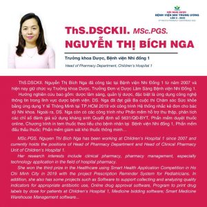 ThS.DSCKII. Nguyễn Thị Bích Nga – Khoa Dược, Bệnh viện Nhi đồng 1