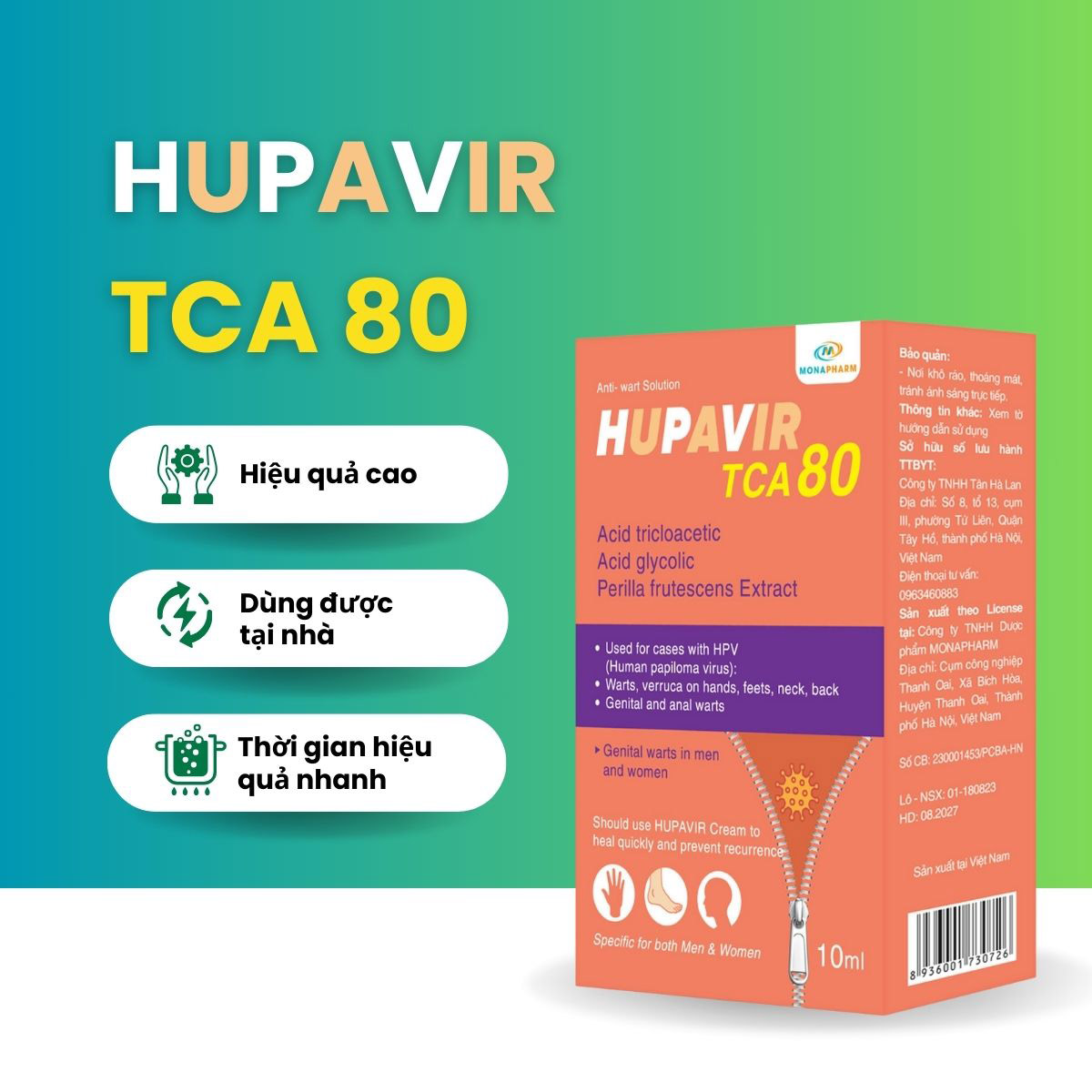 Ưu điểm của HUPAVIR TCA 80